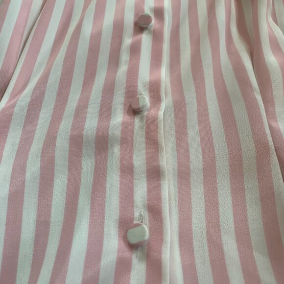 Vintage Whitney Lang Petite Striped Romantic Pastel Goth Blouse 8 - Picture 5 of 6